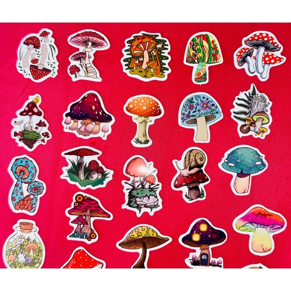 Psychedelic Mushroom Rave Stickers for Water Bottle, Laptop etc
